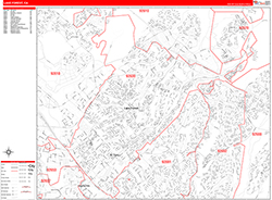 Lake Forest Wall Map Zip Code Red Line Style 2026